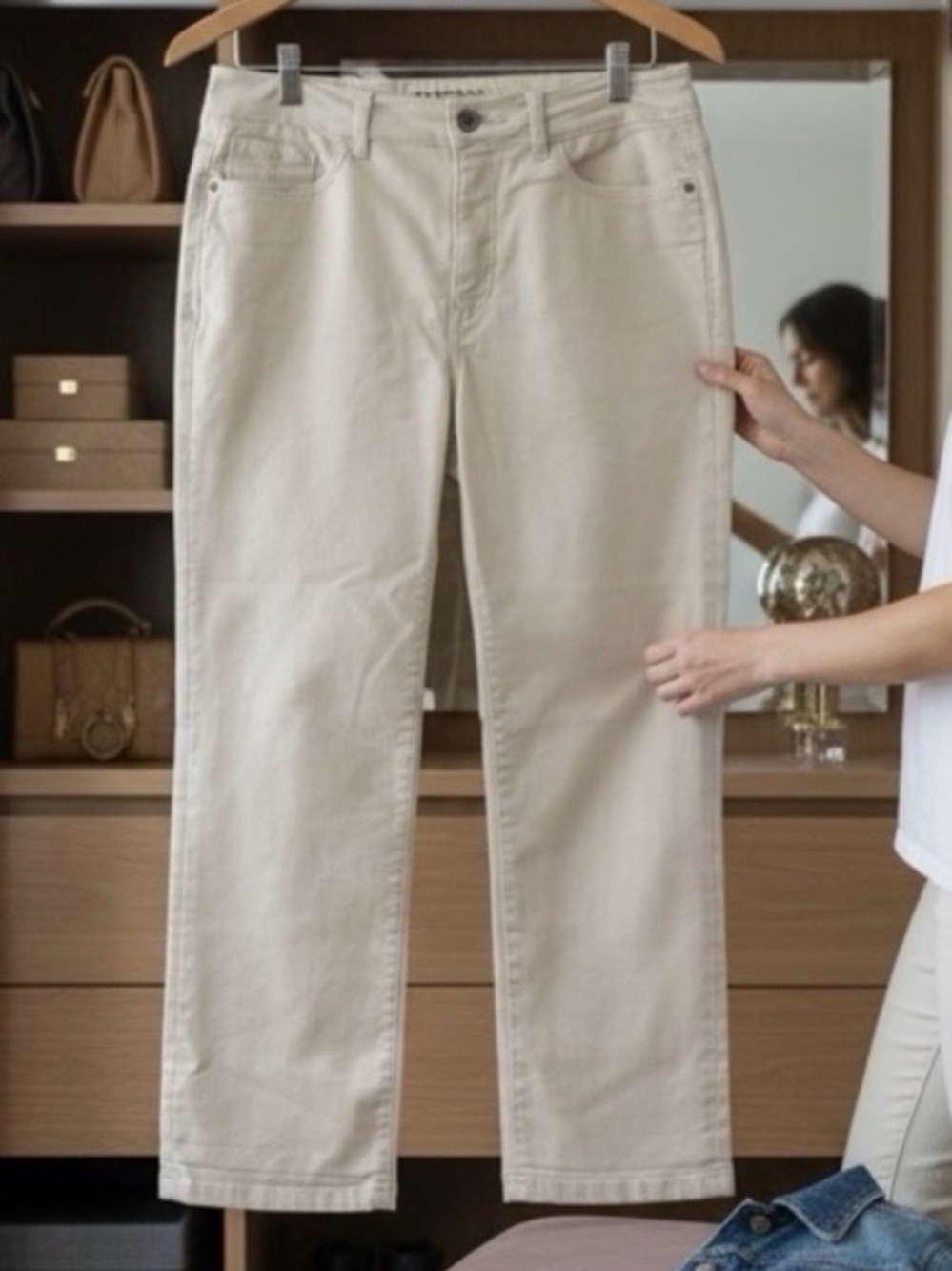 SANTANA Stretchy White Denim Jeans
